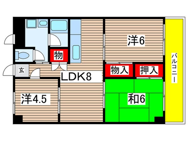 ビッグウェル武庫之荘の物件間取画像